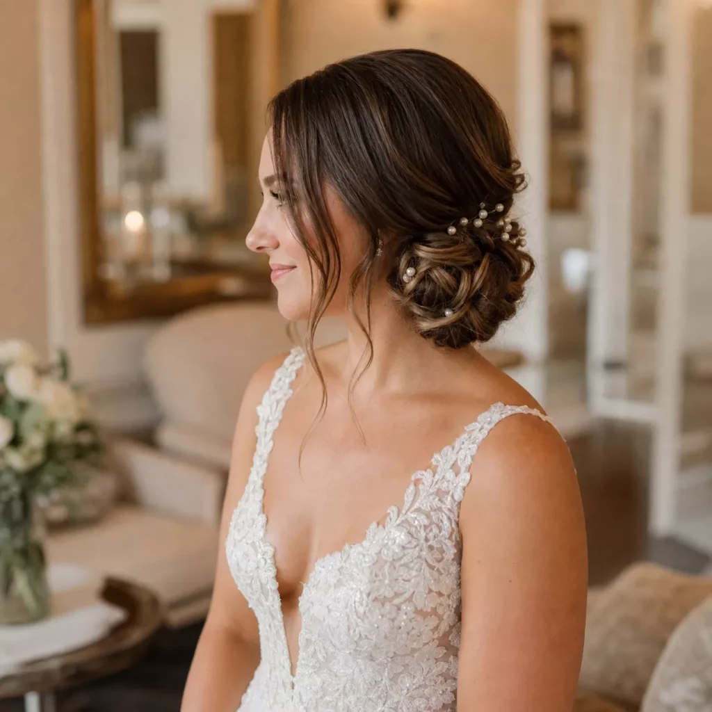 25 LOW SIDE BUN WITH SOFT WAVES
