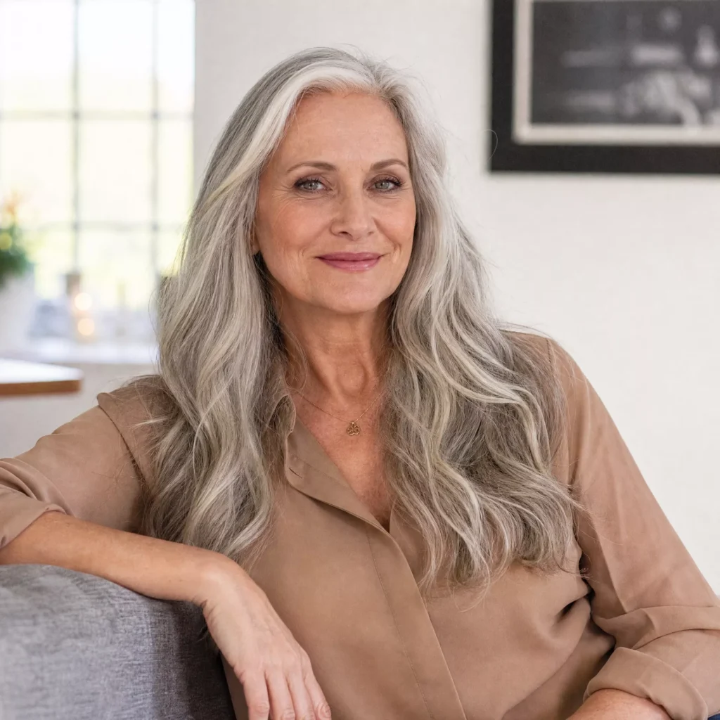 2 Long Silver Gray With Waves