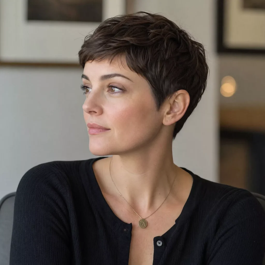 23 Short Hairstyles for Heart Face Shape Women 2 pixie with soft crown