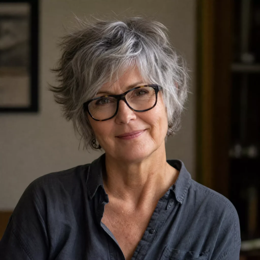 3 Messy Short Grey Shag