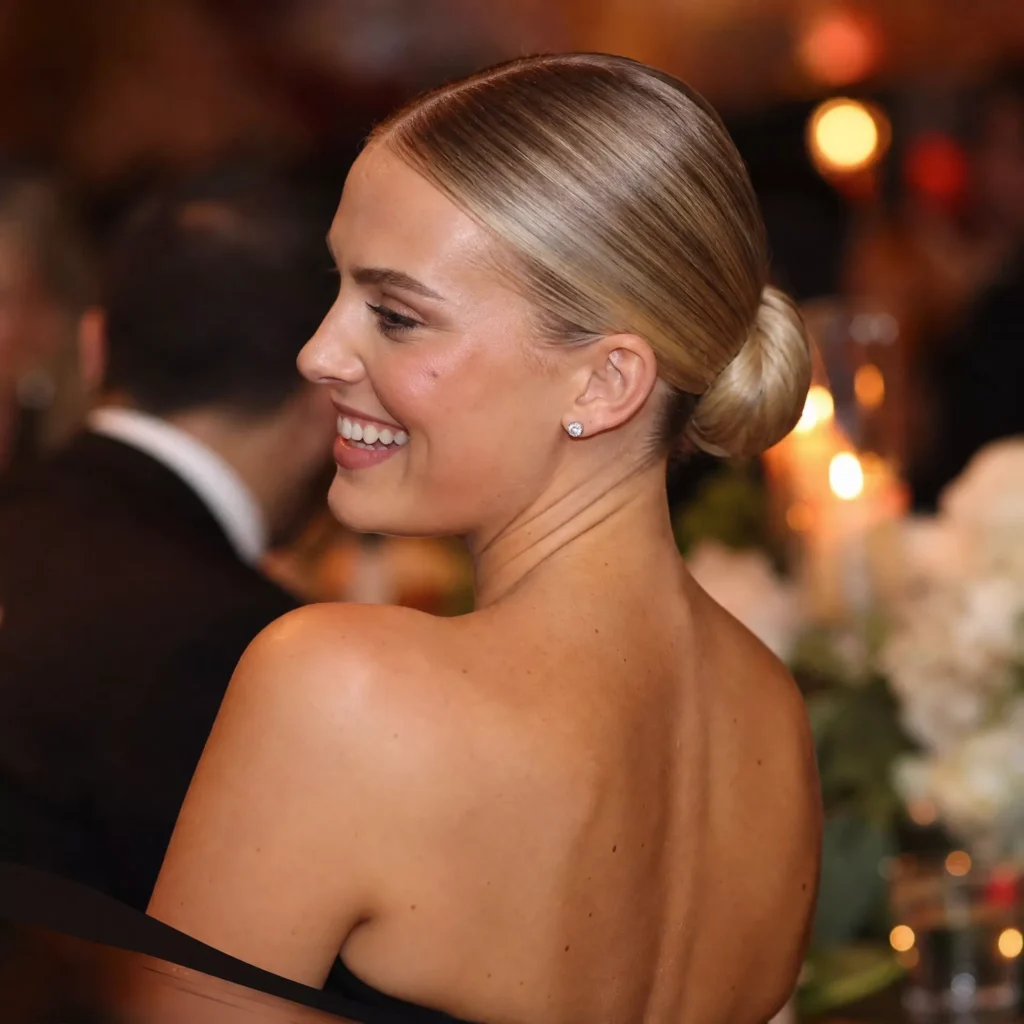3 sleek low bun