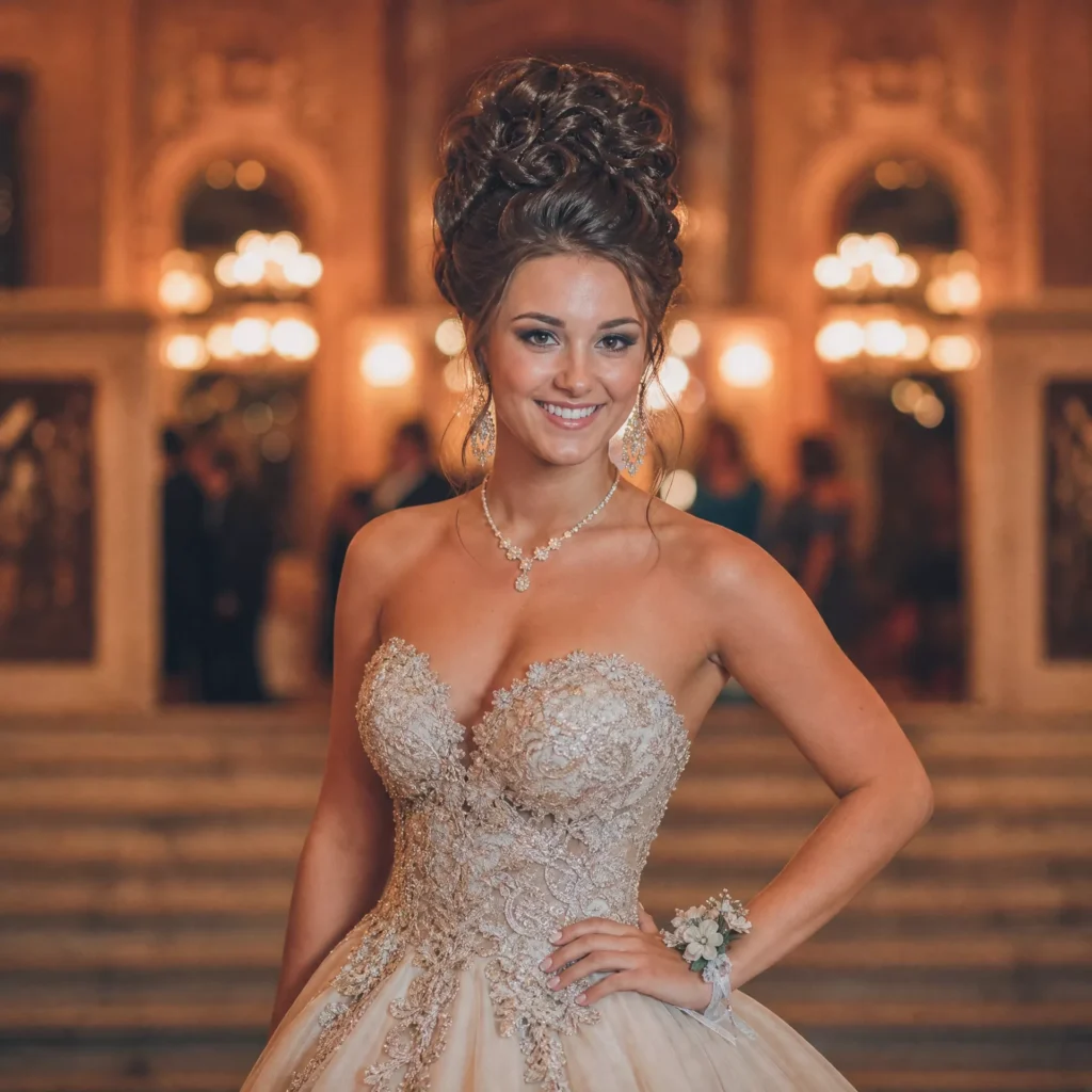 22 Prom Hairstyle Ideas That Look Gorgeous on the Big Night 4 Princess Updo