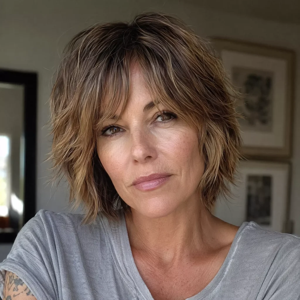 23 Short Hairstyles for Heart Face Shape Women 5 short shag