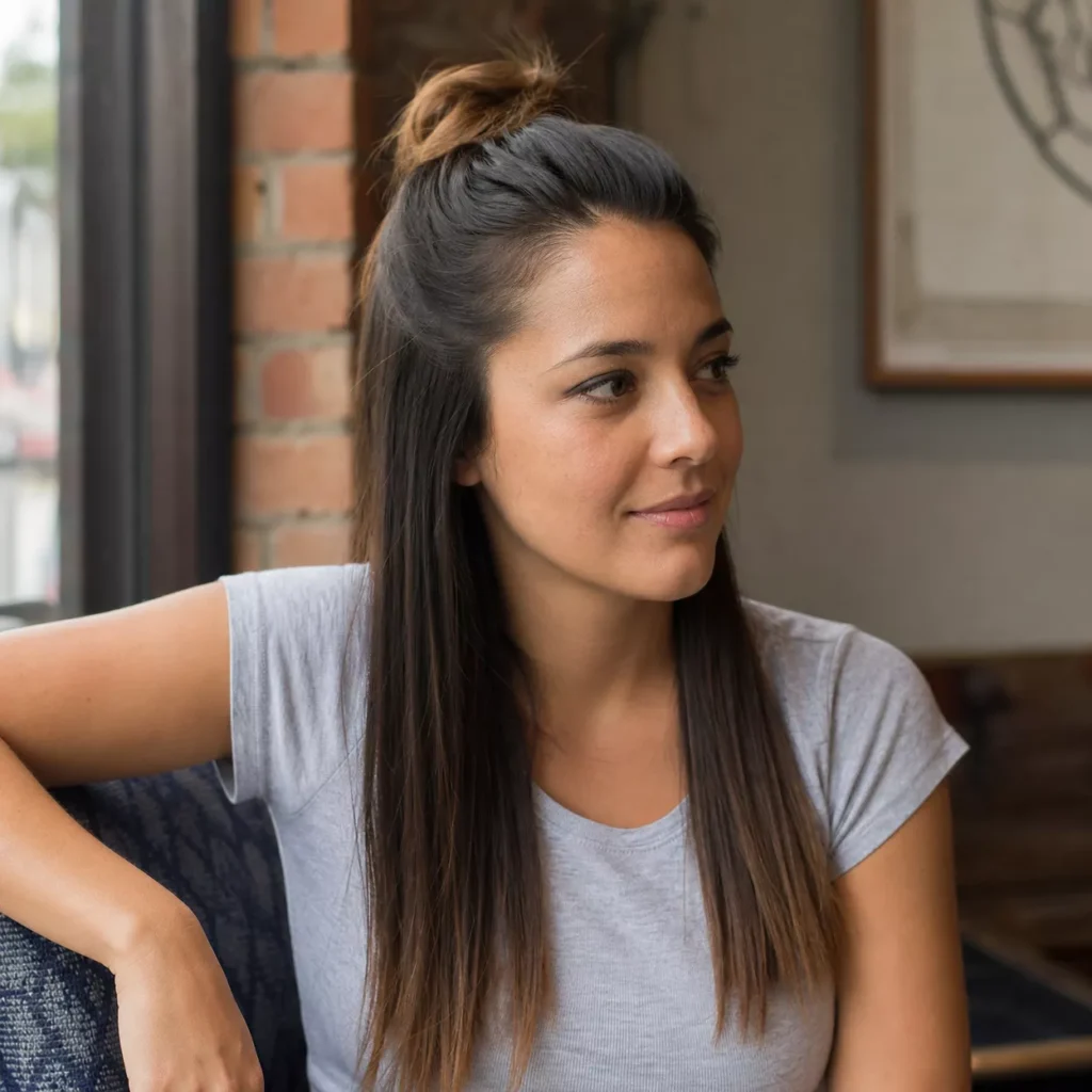 7 Half Up Bun For Straight Hair
