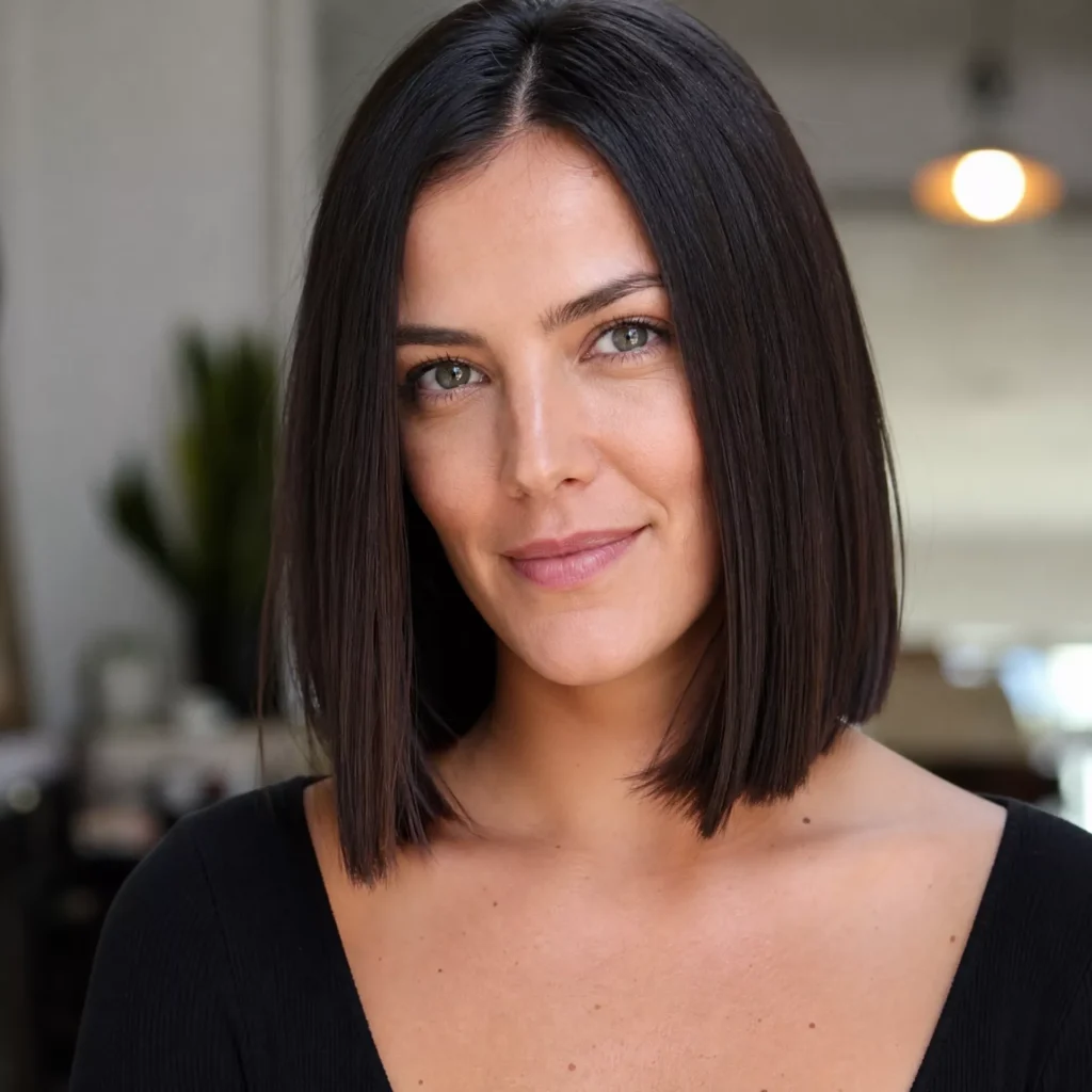 7 blunt long bob with slight angle