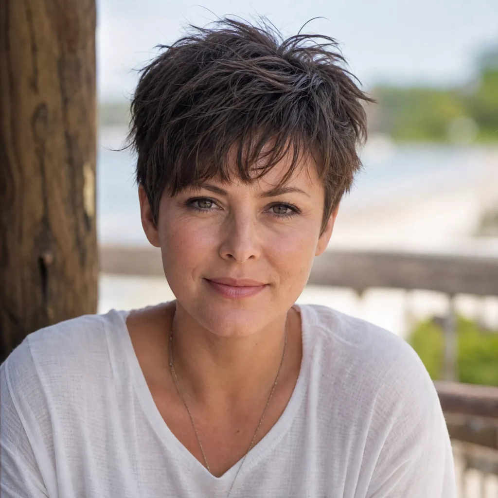23 Short Hairstyles for Heart Face Shape Women 7 textured pixie
