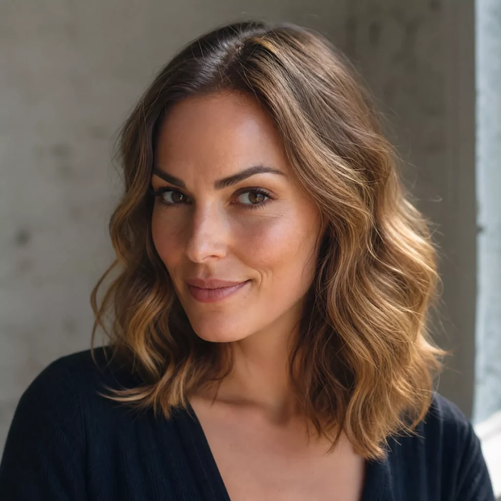 7 wavy shoulder length hair