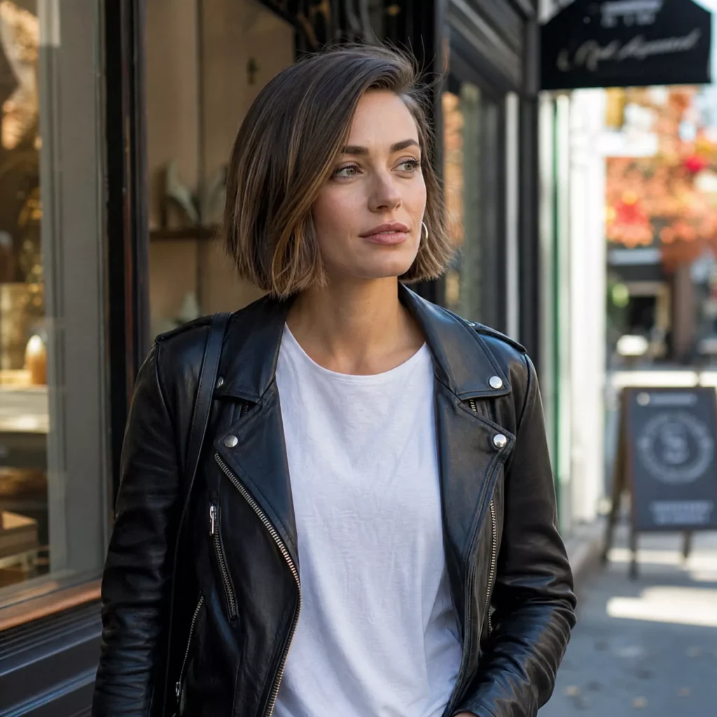 27 Best Haircuts for Fall That Women Are Requesting Now 8 CHINLENGTH BOB WITH SIDE PART