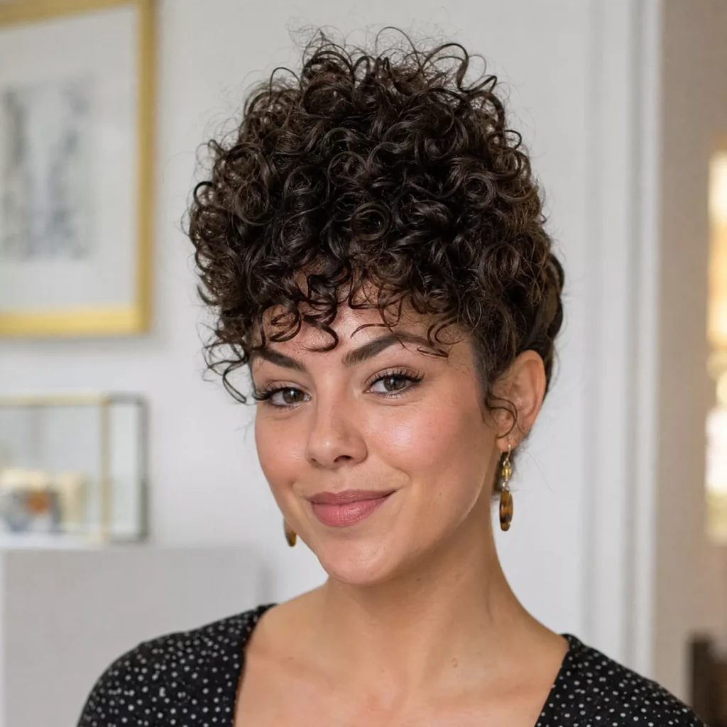 25 Curly Bob Hairstyles for Round Faces That Really Work 8 High Crown Curly Bob