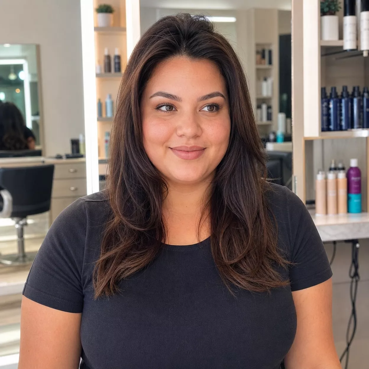 20 Medium Length Hairstyles for Round Faces and Fuller Figures