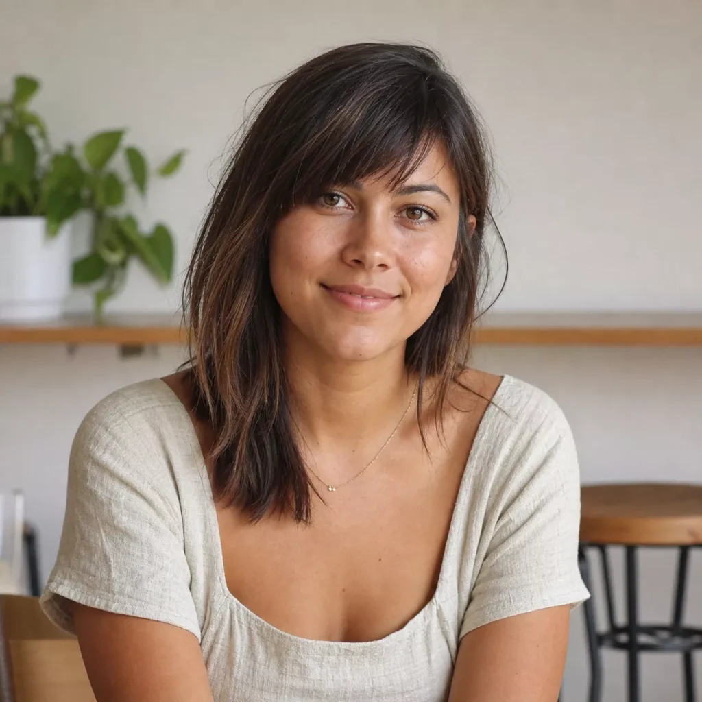 8 TEXTURED ASYMMETRICAL BANGS ON MEDIUM HAIR