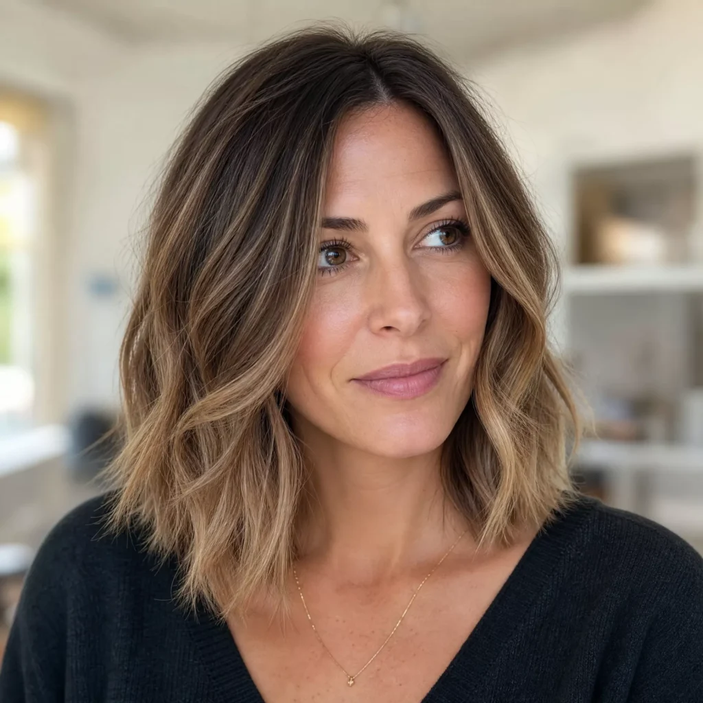 8 long bob with balayage