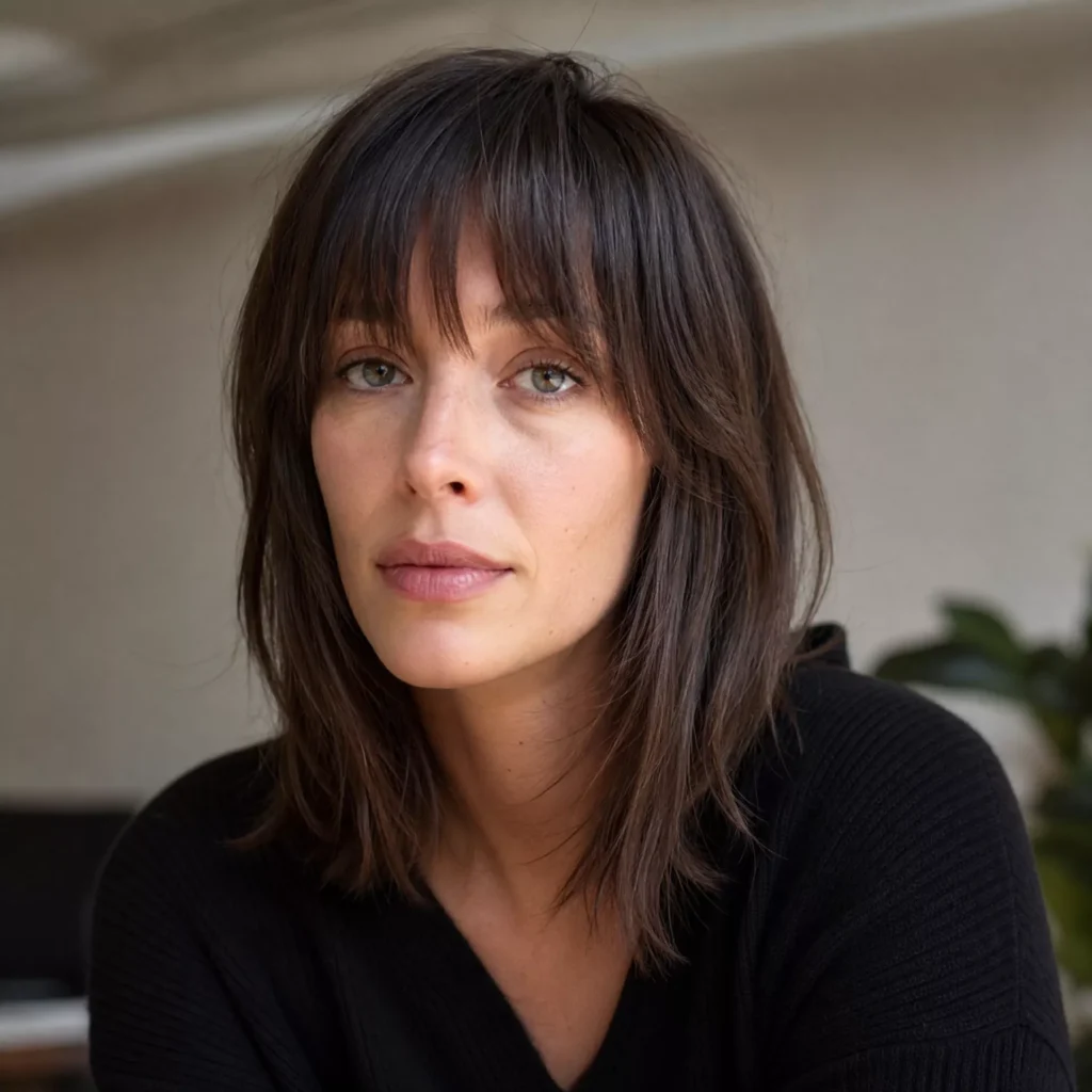 8 long bob with wispy fringe