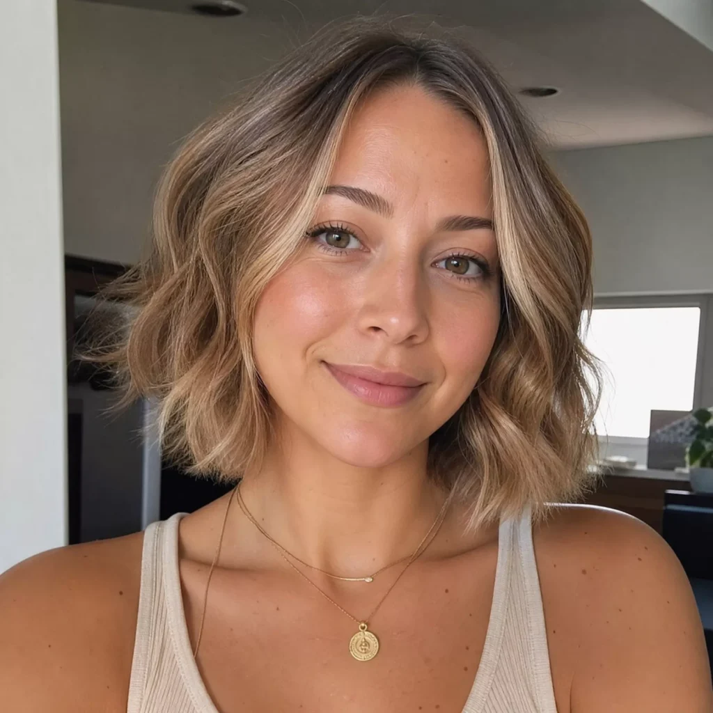 23 Short Hairstyles for Heart Face Shape Women 8 short bob with soft waves