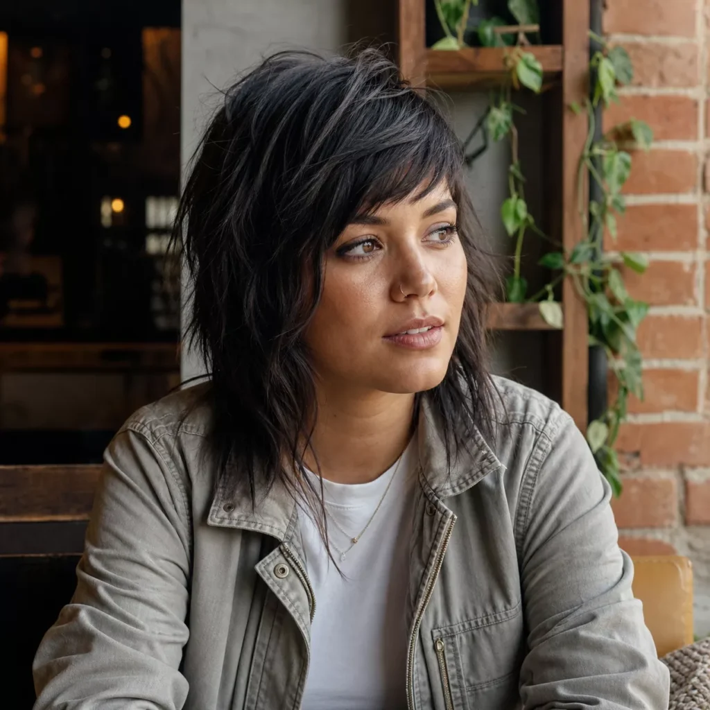 9 ASYMMETRICAL BANGS WITH SHAG CUT