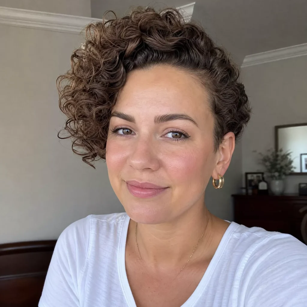25 Curly Bob Hairstyles for Round Faces That Really Work 9 Curly Bob with Low Sides