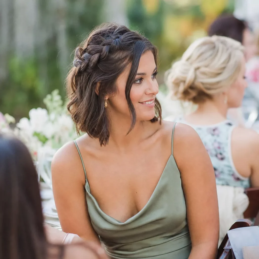 24 Wedding Guest Hairstyles for Shoulder Length Hair 9 FRENCH BRAID HALF UP