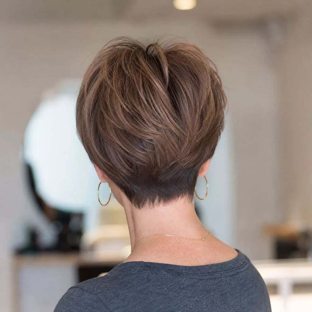 9 Layered Back Pixie And Crown Volume