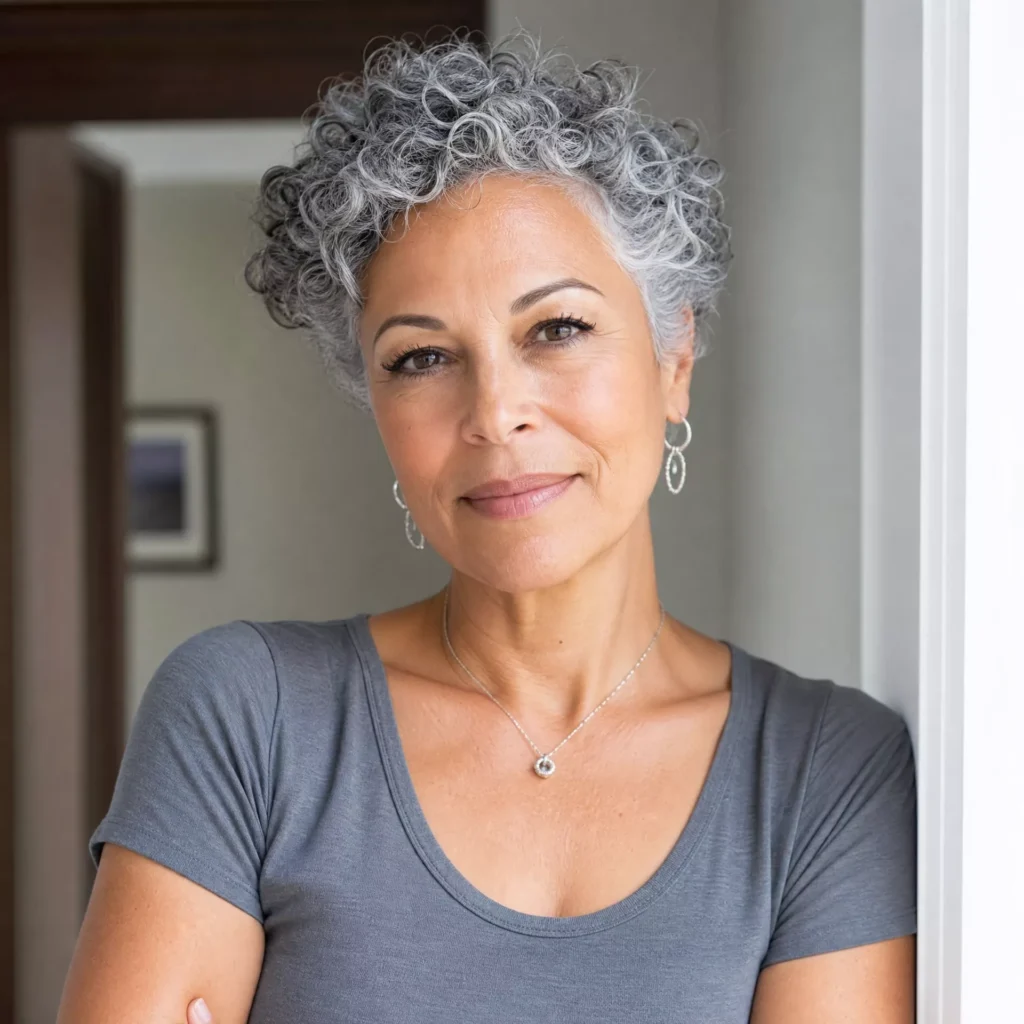 9 Short Curly Style For Women Over 60